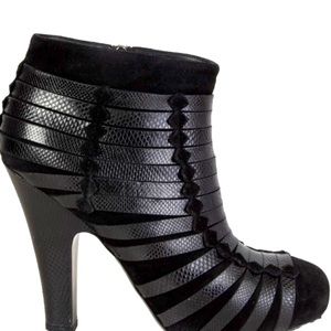 Bottega Veneta Black Lizard Suede/ Karung Luster